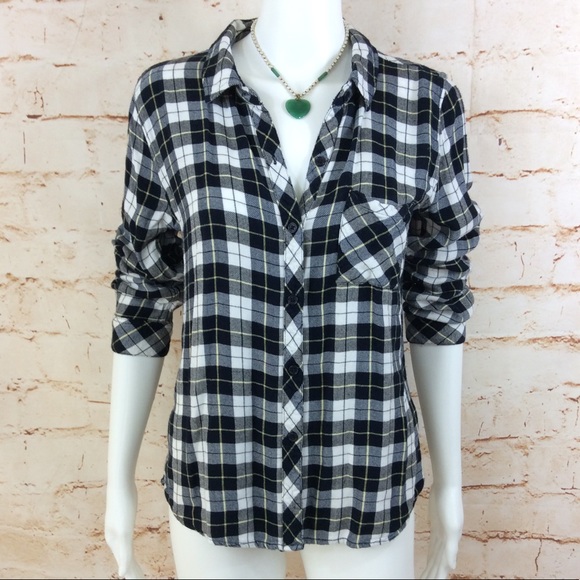 Rails Tops - Rails very soft plaid hunter black white yellow
